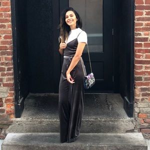 Velvet grey jumpsuit